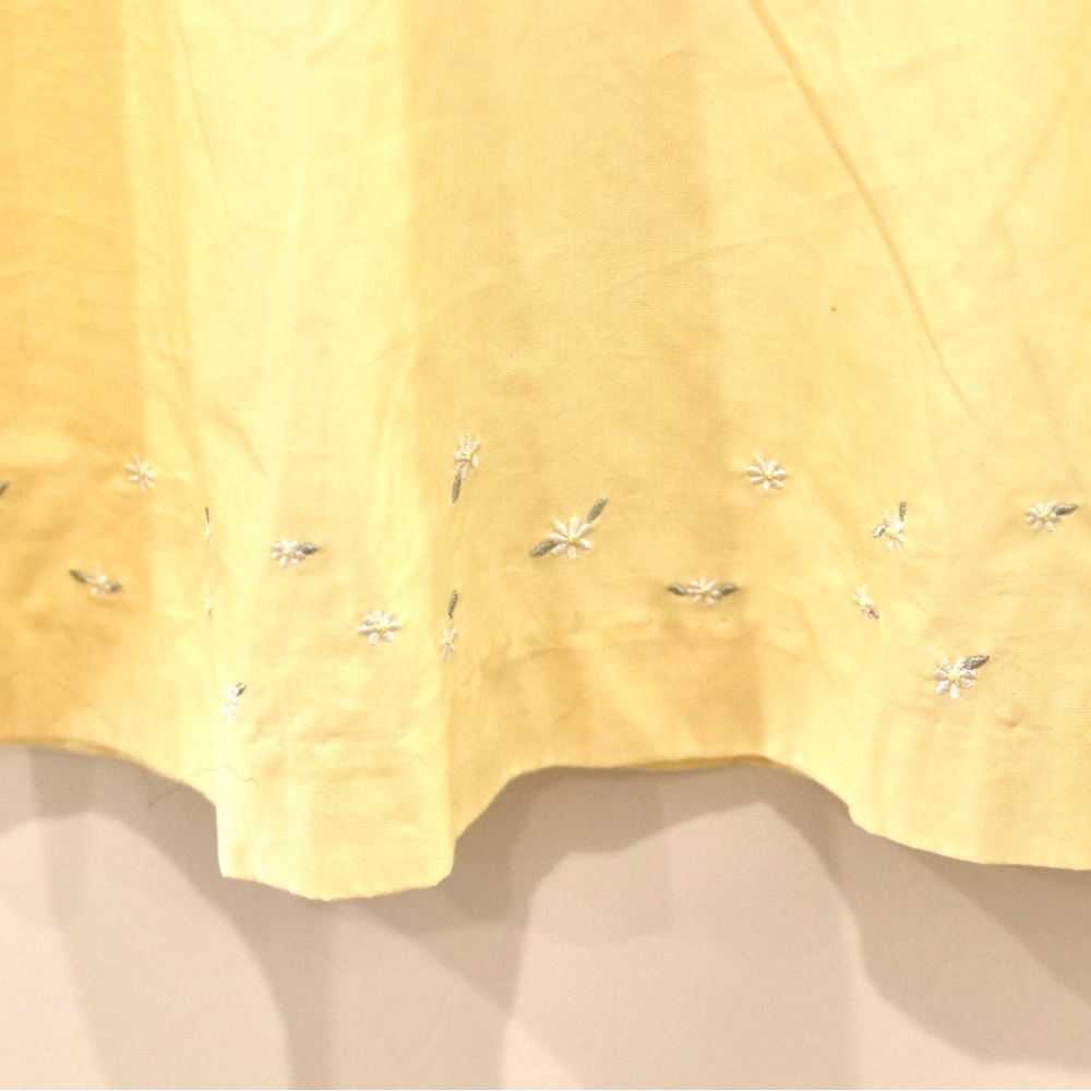 Tommy Hilfiger Girls Yellow summery dress 12 preppy solid floral embroidery - Picture 7 of 10